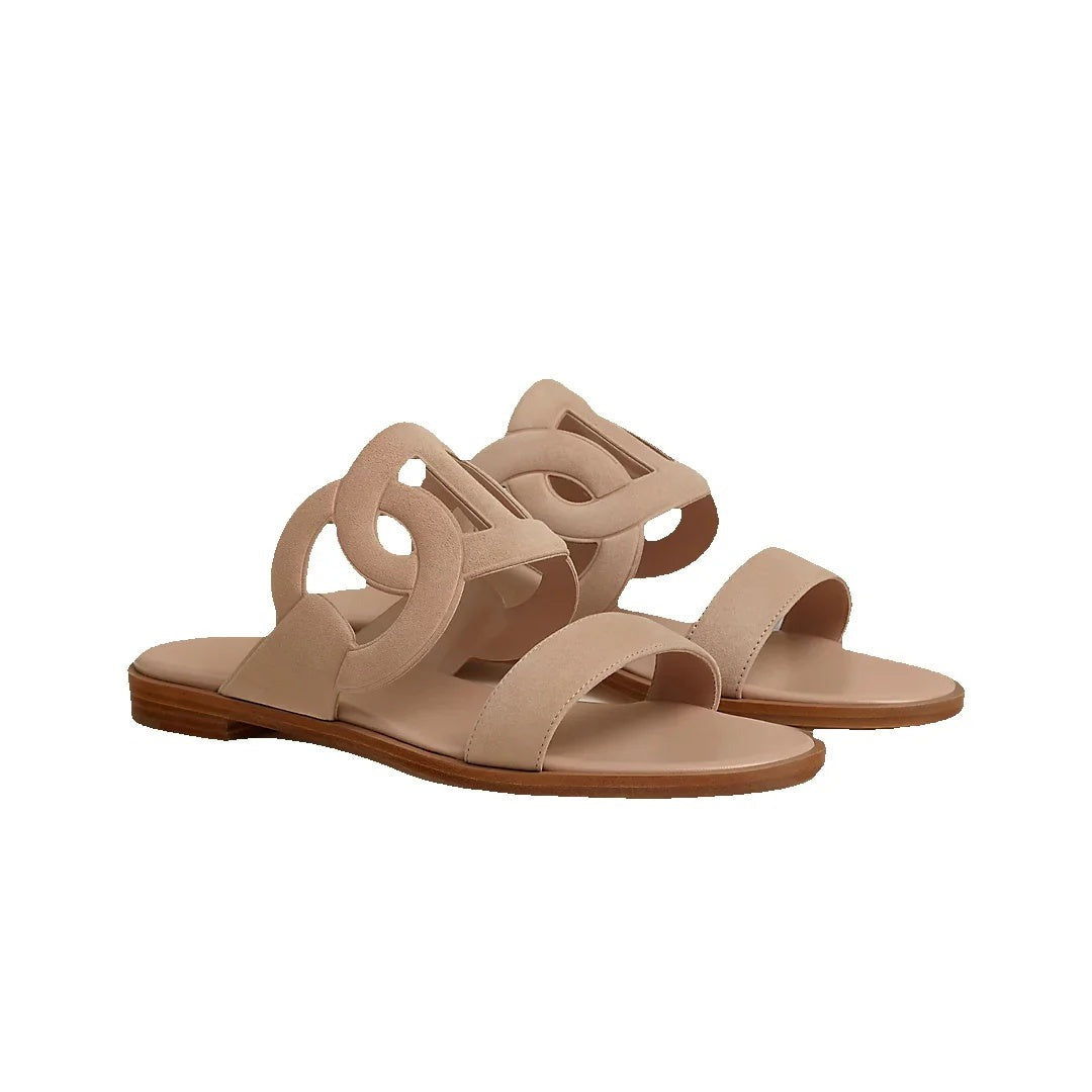 HERMÈS LAGUNE SANDAL NUDE & BEIGE