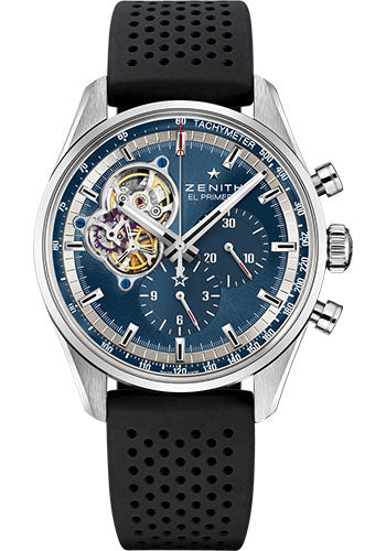 zenith-chronomaster-el-primero-open-watch-steel-blue-dial-black-rubber-strap-03-20416-4061-51-r576