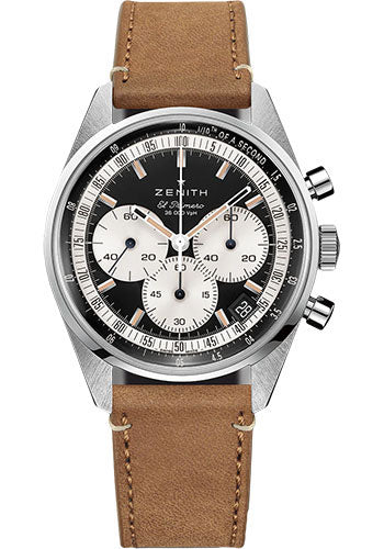 zenith-chronomaster-original-watch-steel-black-matte-dial-leather-strap-03-3200-3600-21-c903
