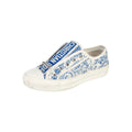 CHRISTIAN DIOR WALK'N'DIOR MACRO HOUNDSTOOTH SNEAKERS BLUE & WHITE TOILE