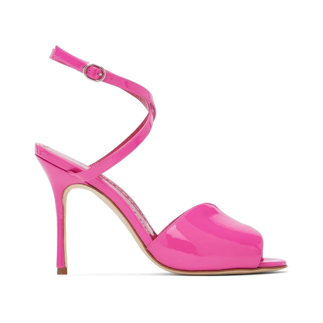 MANOLO BLAHNIK HOURANI SANDALS PINK