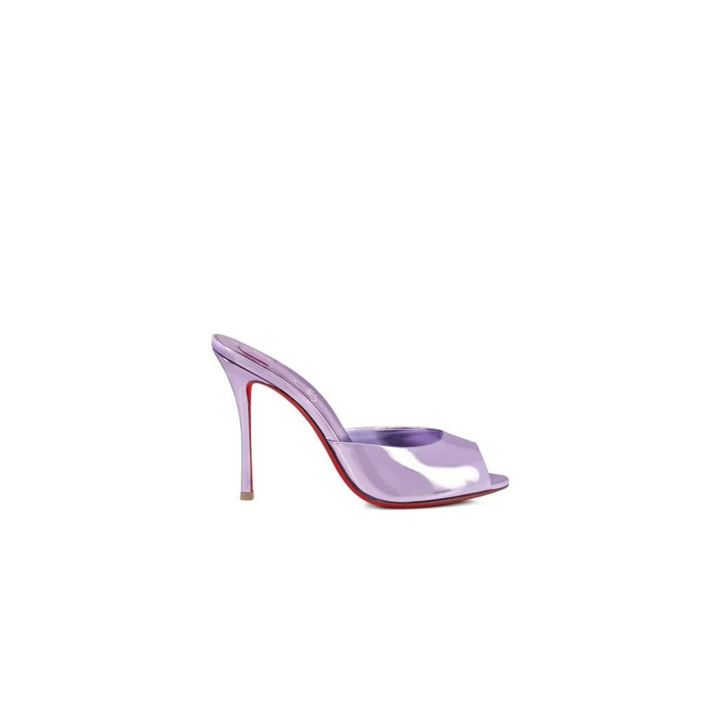 CHRISTIAN LOUBOUTIN ME DOLLY PATENT LEATHER MULES LILAC & PURPLE