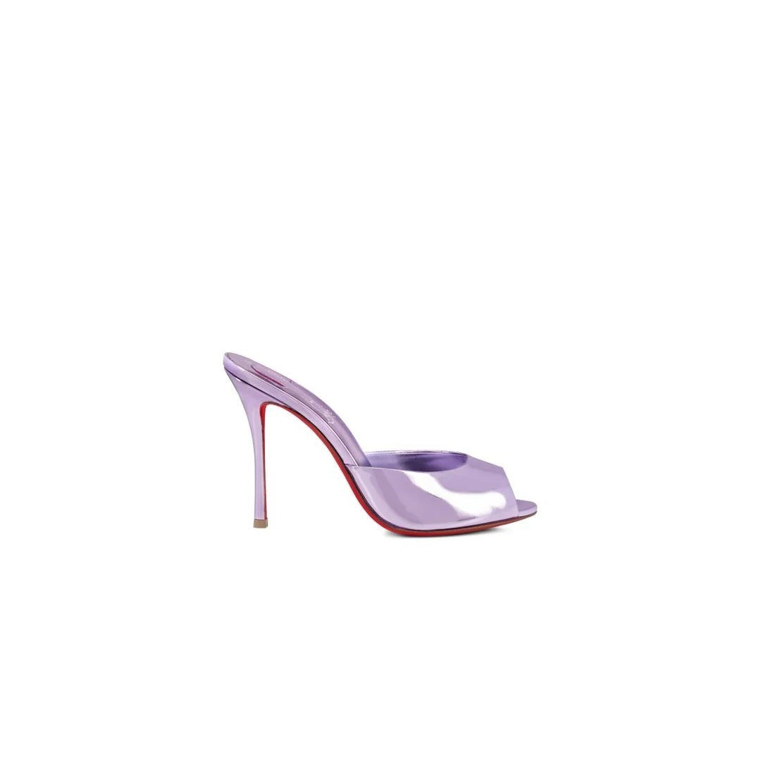 CHRISTIAN LOUBOUTIN ME DOLLY PATENT LEATHER MULES LILAC & PURPLE