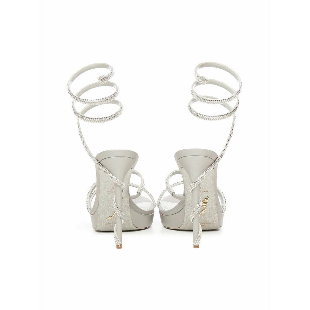 RENÉ CAOVILLA MARGOT PLATFORM SANDAL WITH BUTTERFLIES SILVER (NO BUTTERFLIES)