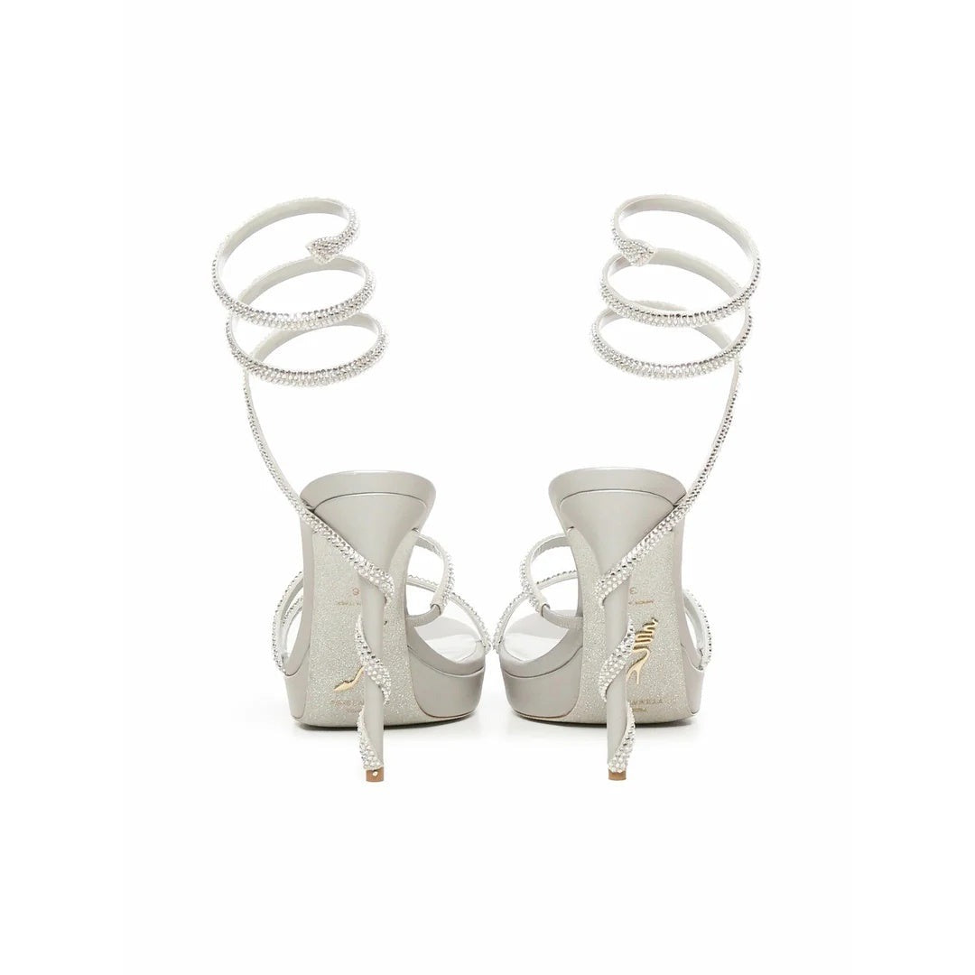 RENÉ CAOVILLA MARGOT PLATFORM SANDAL WITH BUTTERFLIES SILVER (NO BUTTERFLIES)
