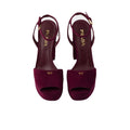 PRADA SUEDE PLATFORM SANDALS BURGUNDY