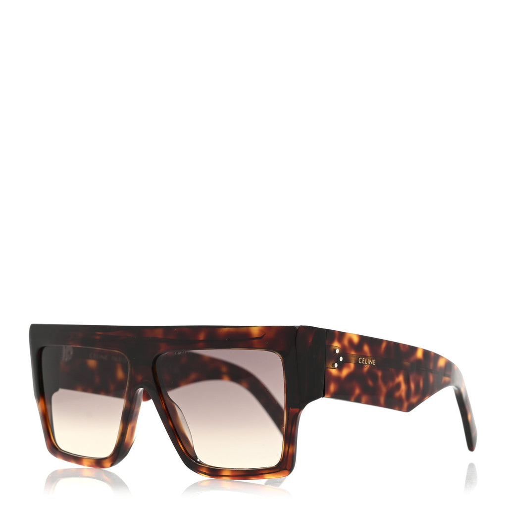 Celine Square Sunglasses — Tortoise – Acetate Chunky Rectangle CL 40092I
