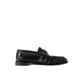 SAINT LAURENT POINTED-TOE LEATHER LOAFERS BLACK