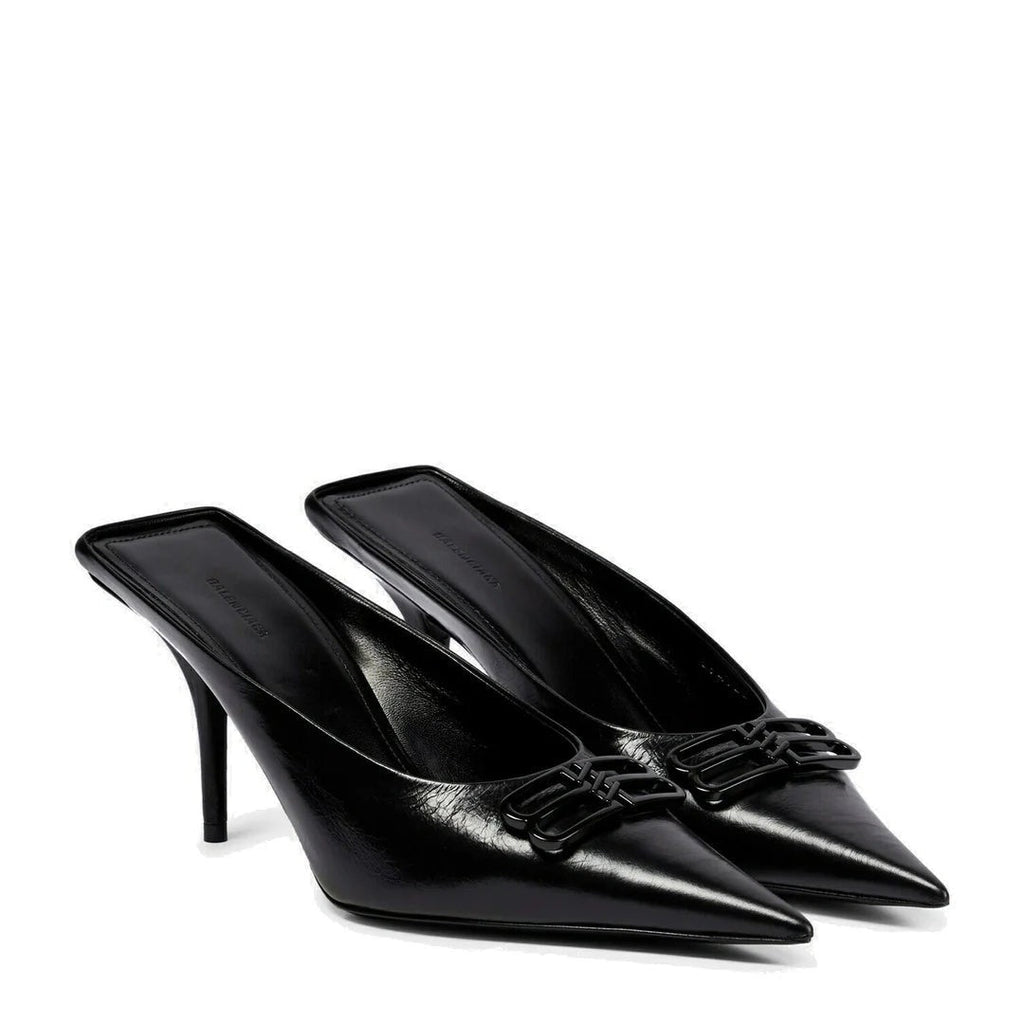 BALENCIAGA BB SQUARE KNIFE POINTED TOE PUMP BLACK