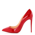 CHRISTIAN LOUBOUTIN PATENT PIGALLE FOLLIES PUMP RED