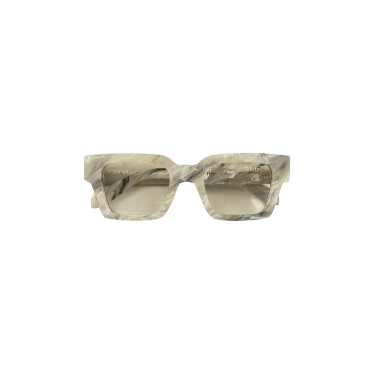Off-White Acetate Marble Sunglasses — White
