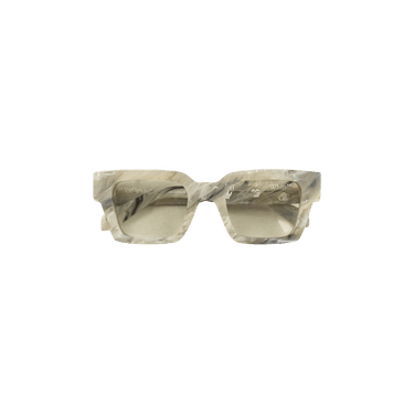 Off-White Acetate Marble Sunglasses — White