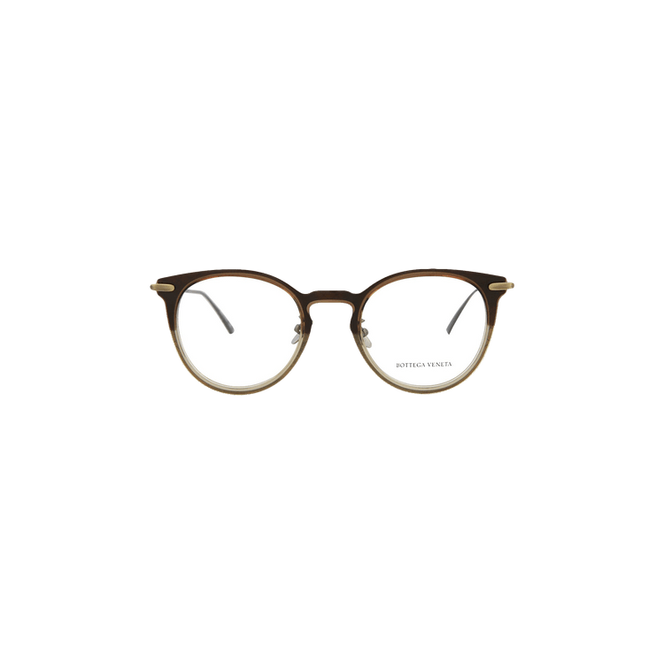 Bottega Veneta Round Frame Injection Sunglasses — Brown