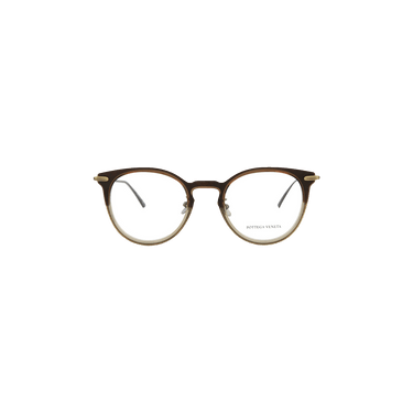 Bottega Veneta Round Frame Injection Sunglasses — Brown
