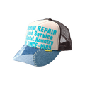 Kapital Denim Repair Service Denim Re-Construct Trucker Cap 'Ecru/Brown'