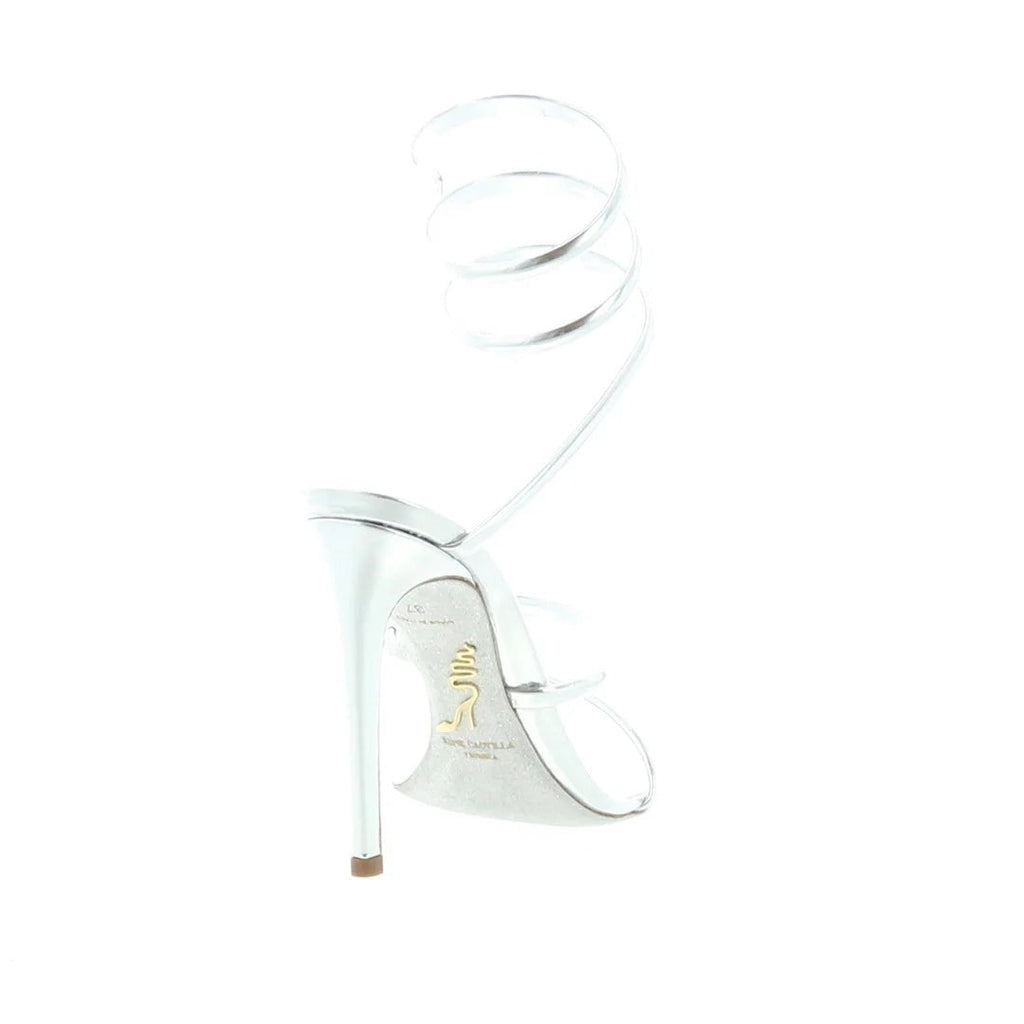 RENÉ CAOVILLA BRAID CLEO IVORY SANDAL SILVER