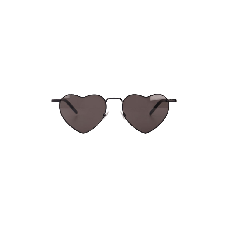 Saint Laurent Heart Shaped Metal Frame Sunglasses — Black