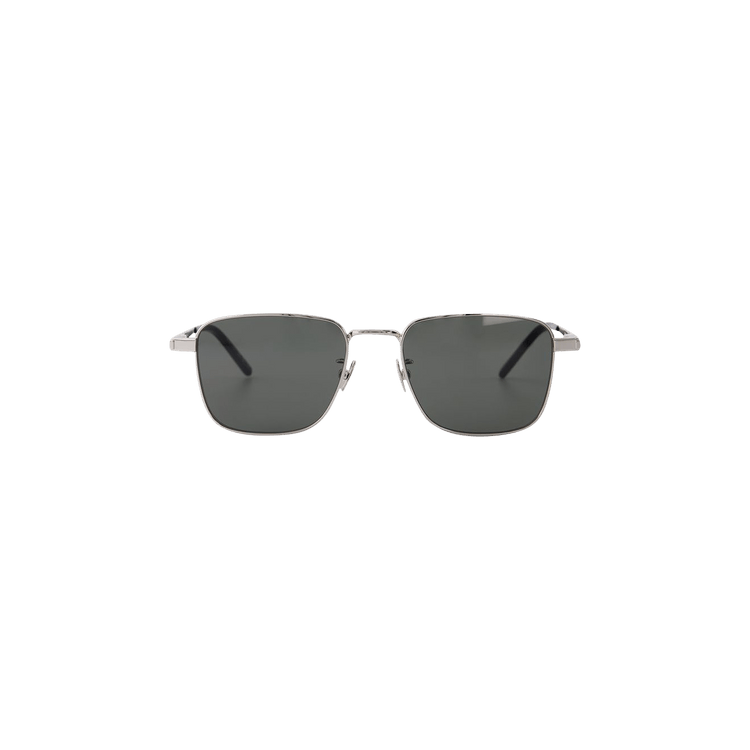 Saint Laurent Rectangular Frame Sunglasses — Silver