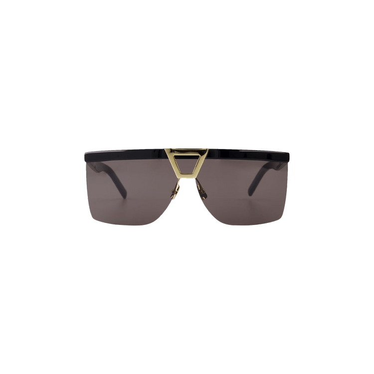 Saint Laurent Shield Shape Frame Sunglasses — Black