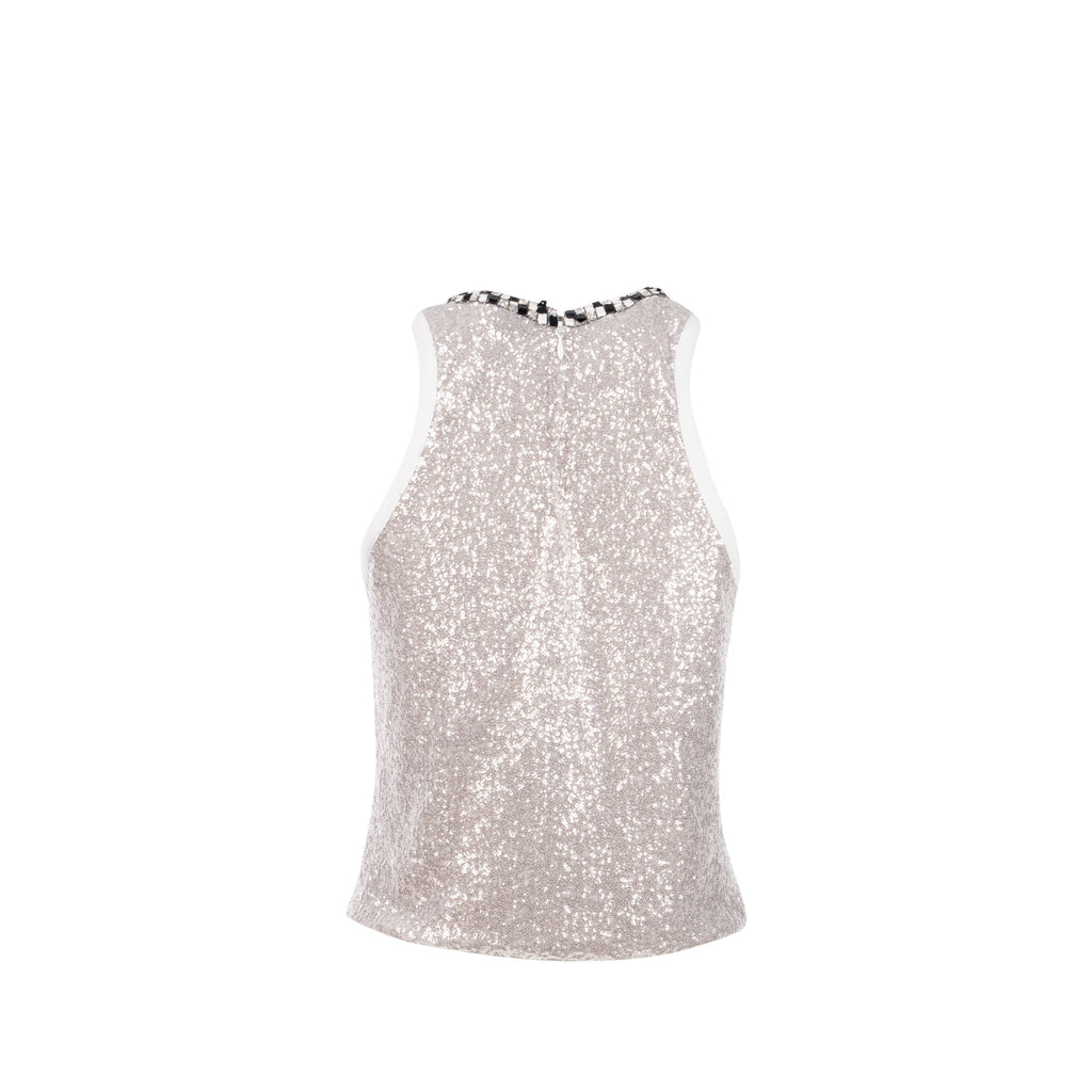 chanel-size-36-23c-short-u-neck-plain-logo-cropped-tank-polyester-elastane-silver-white-black