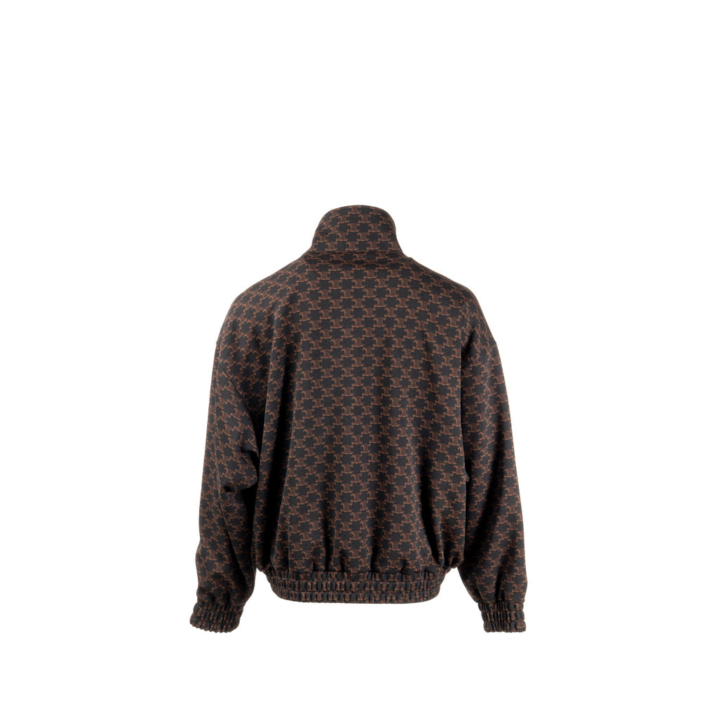 celine-size-m-triomphe-bomber-jacket-polyester-black-brown-1