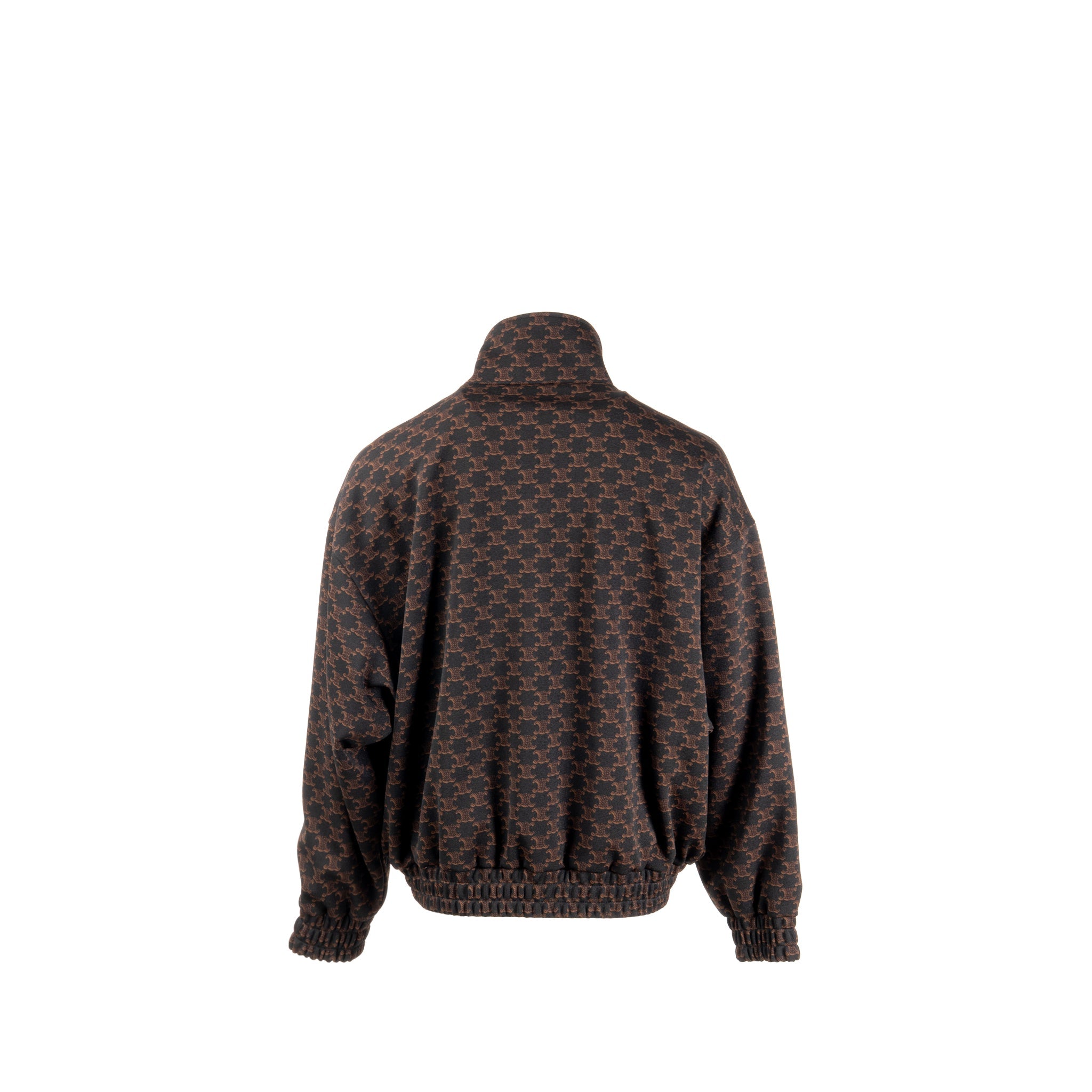 celine-size-m-triomphe-bomber-jacket-polyester-black-brown-1
