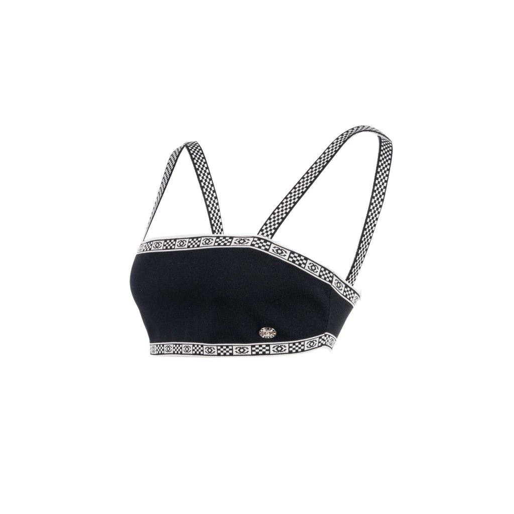 chanel-size-36-23c-cc-logo-top-polyester-cotton-black-white
