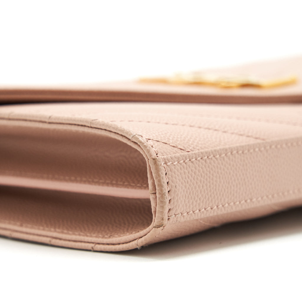 saint-laurent-cassandre-matelasse-chain-wallet-grained-calfskin-pale-blush-ghw