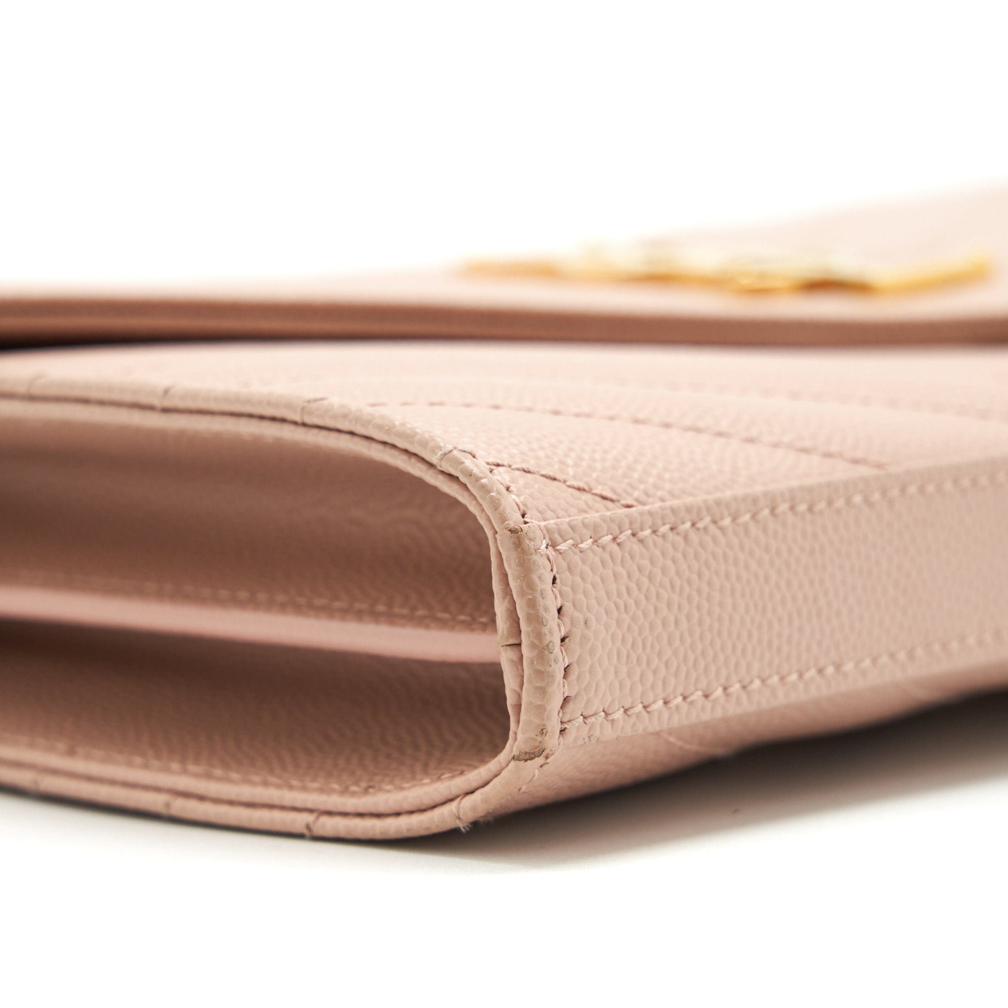 saint-laurent-cassandre-matelasse-chain-wallet-grained-calfskin-pale-blush-ghw