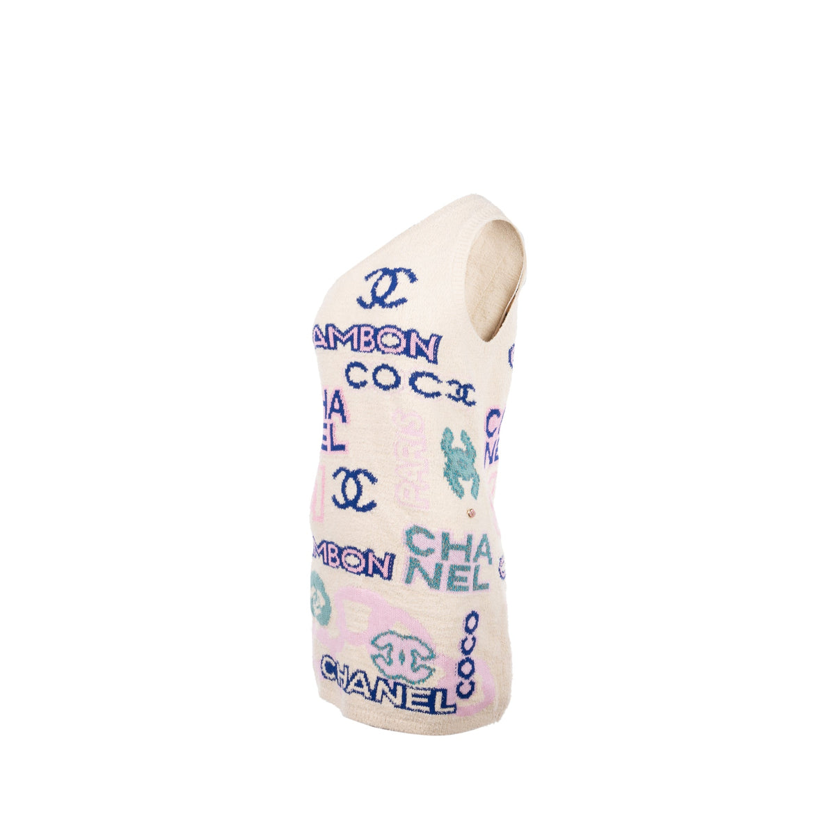 chanel-size-36-23p-logo-dress-cotton-polyamide-ecru-pink-blue-green