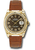 rolex-yellow-gold-datejust-36-watch-fluted-bezel-brown-arabic-dial-brown-leather-116138-brab
