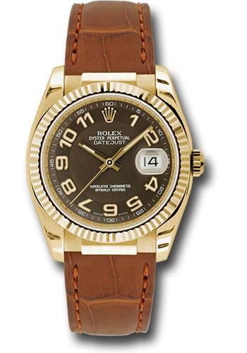 rolex-yellow-gold-datejust-36-watch-fluted-bezel-brown-arabic-dial-brown-leather-116138-brab