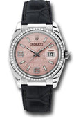 rolex-white-gold-datejust-36-watch-60-diamond-bezel-pink-wave-diamond-6-and-9-arabic-dial-leather-116189-pwdal