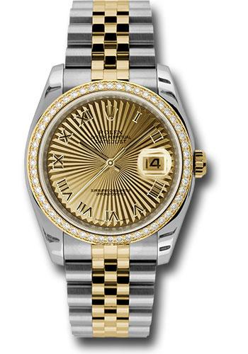 rolex-steel-and-yellow-gold-rolesor-datejust-36-watch-52-brilliant-cut-diamond-bezel-champagne-sunbeam-roman-dial-jubilee-bracelet-116243-chsbrj