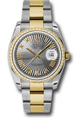 rolex-steel-and-yellow-gold-rolesor-datejust-36-watch-52-diamond-bezel-grey-sunbeam-roman-dial-oyster-bracelet-116243-gsbro