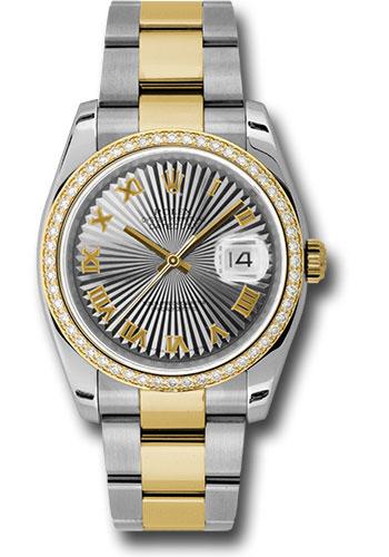 rolex-steel-and-yellow-gold-rolesor-datejust-36-watch-52-diamond-bezel-grey-sunbeam-roman-dial-oyster-bracelet-116243-gsbro