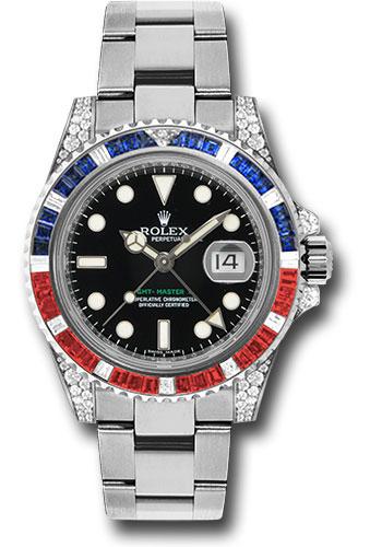 rolex-white-gold-gmt-master-ii-40-watch-sapphire-ruby-diamond-bezel-black-dial-oyster-bracelet-116759saru