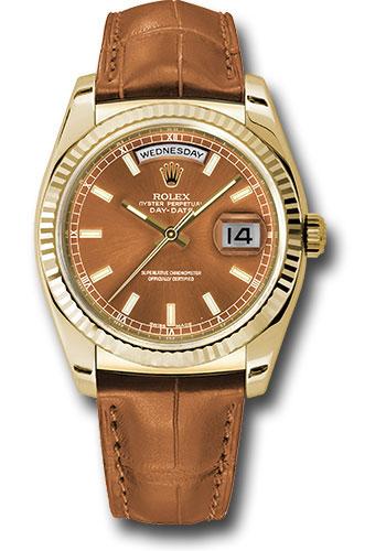 rolex-yellow-gold-day-date-36-watch-fluted-bezel-cognac-index-dial-cognac-leather-118138-col