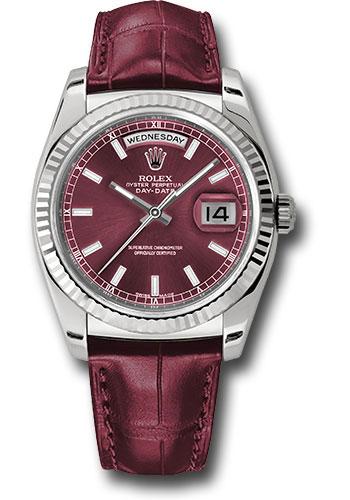 rolex-white-gold-day-date-36-watch-fluted-bezel-cherry-index-dial-cherry-leather-118139-chl