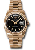 rolex-pink-gold-day-date-36-watch-domed-bezel-black-index-dial-president-bracelet-118205-bksp