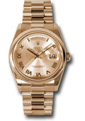 rolex-pink-gold-day-date-36-watch-domed-bezel-pink-champagne-roman-dial-president-bracelet-118205-chrp