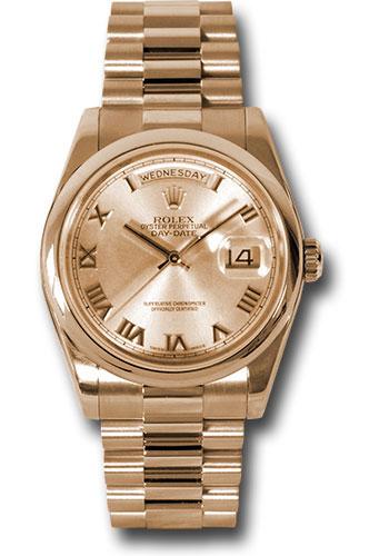 rolex-pink-gold-day-date-36-watch-domed-bezel-pink-champagne-roman-dial-president-bracelet-118205-chrp