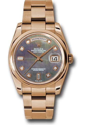 rolex-pink-gold-day-date-36-watch-domed-bezel-dark-mother-of-pearl-diamond-dial-oyster-bracelet-118205-dkmdo