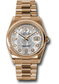 rolex-pink-gold-day-date-36-watch-domed-bezel-meteorite-diamond-dial-president-bracelet-118205-mtdp