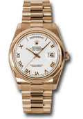 rolex-pink-gold-day-date-36-watch-domed-bezel-white-roman-dial-president-bracelet-118205-wrp