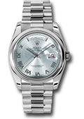 rolex-platinum-day-date-36-watch-domed-bezel-glacier-blue-roman-dial-president-bracelet-118206-glarp