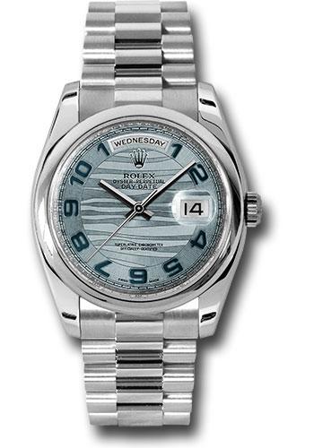 rolex-platinum-day-date-36-watch-domed-bezel-ice-blue-wave-arabic-dial-president-bracelet-118206-glawap