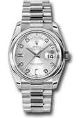 rolex-platinum-day-date-36-watch-domed-bezel-silver-diamond-dial-president-bracelet-118206-sdp