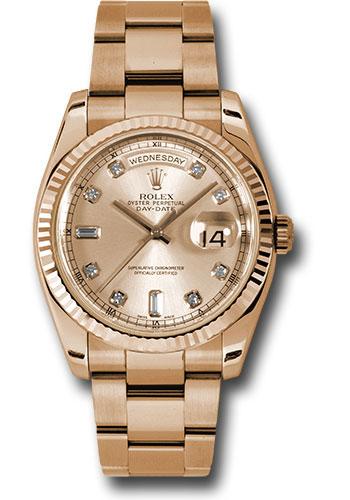 rolex-pink-gold-day-date-36-watch-fluted-bezel-champange-diamond-dial-oyster-bracelet-118235-chdo
