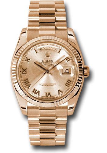 rolex-pink-gold-day-date-36-watch-fluted-bezel-champagne-roman-dial-president-bracelet-118235-chrp